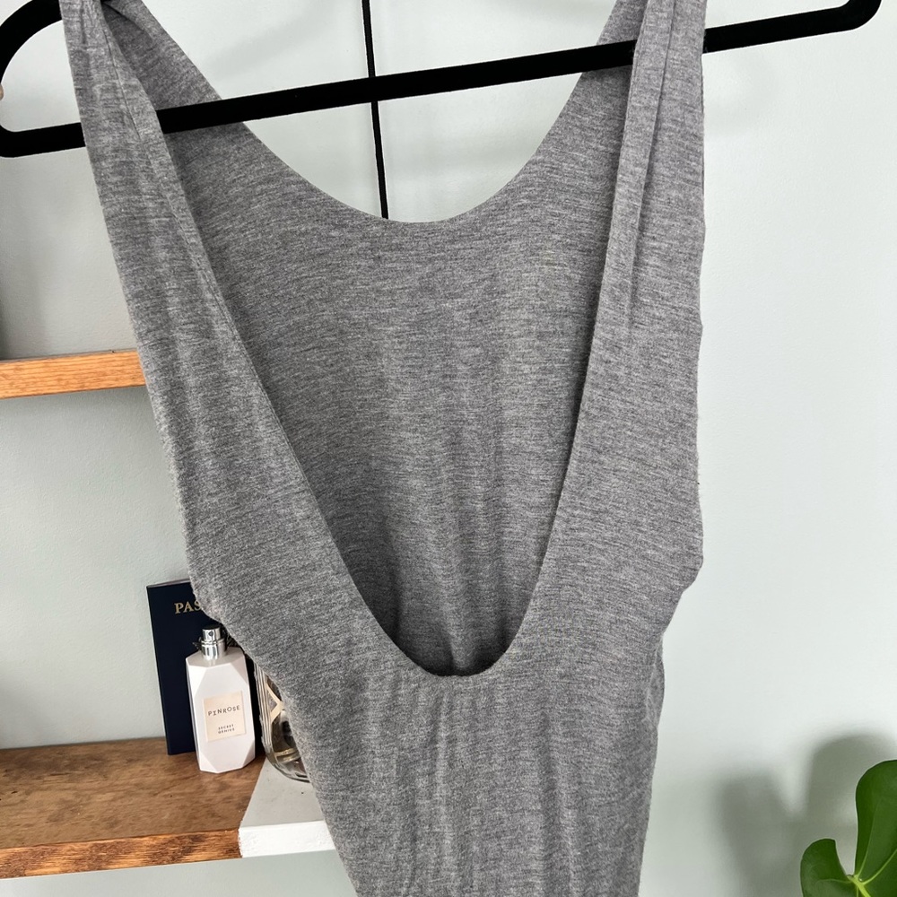 Aerie Heather Grey Low Back Bodysuit - Picture 2 of 3